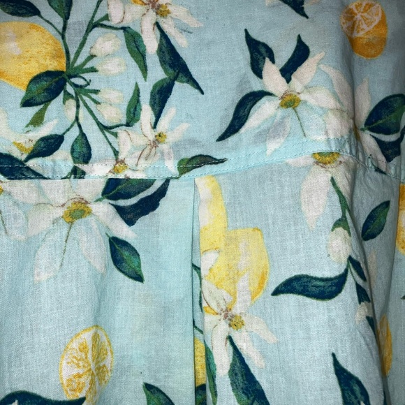 Catherines Petite Plus size Lemon Print Linen-Cotton Shirt size 26/28 WP - Picture 5 of 11